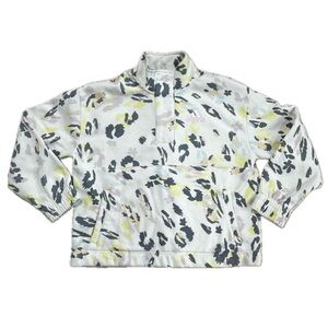 ADIDAS GIRLS ALLOVER PRINT MOCK NECK FLEECE POP OVER SWEATSHIRT L(Girl)